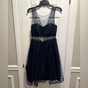 My Michelle Navy Blue Modest Cocktail Dress